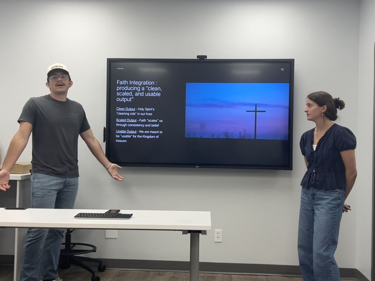 Students presenting a microelectronics laboratory project