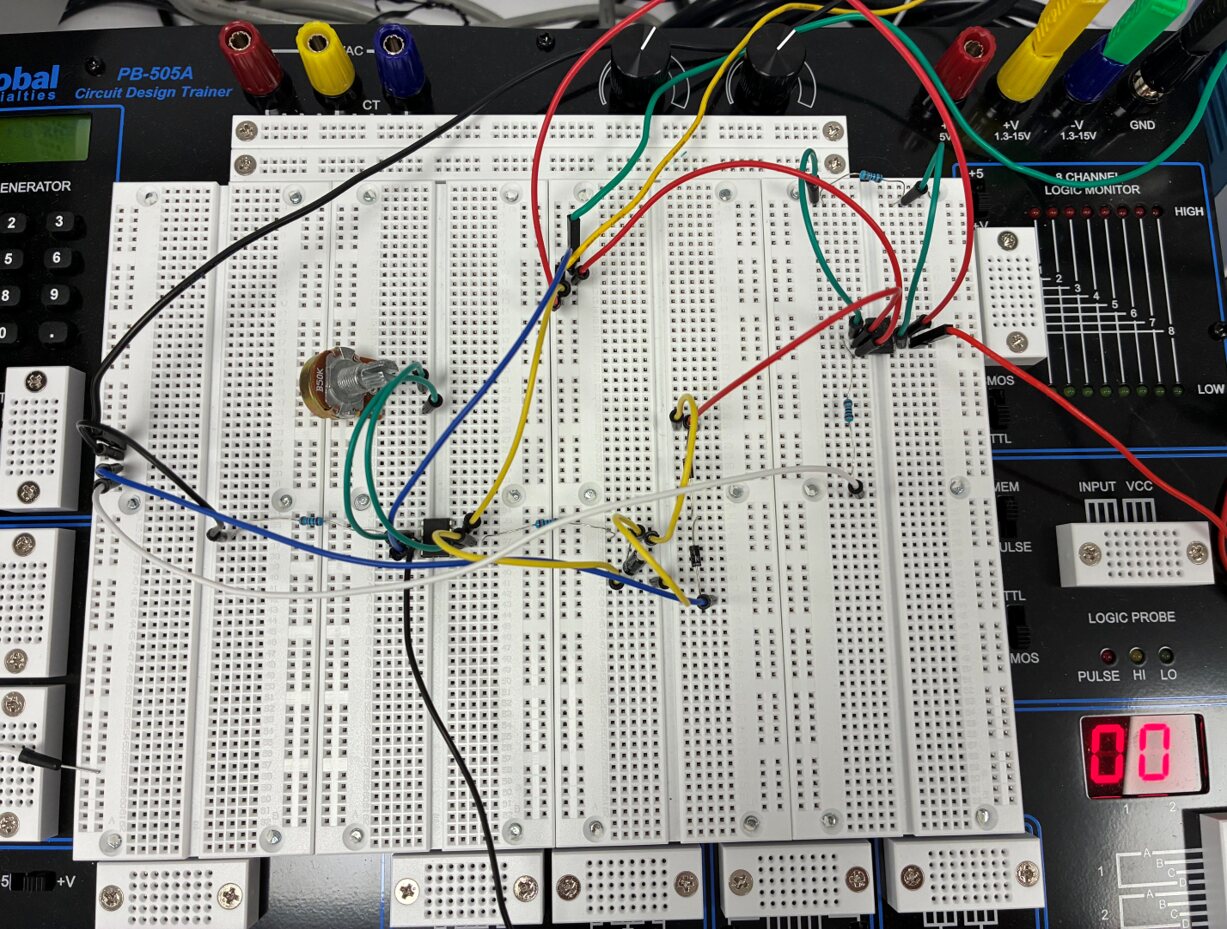 Breadboard implementation of a microelectronics circuit